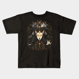 Freyja Norse Goddess & Her Wolves Kids T-Shirt